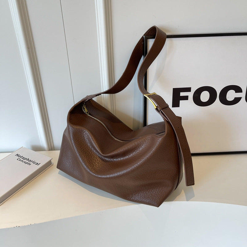 Niche Large Capacity Commuter Bag Female New Fashion Vintage Tote Bag With A Single Shoulder Crossbody Bag