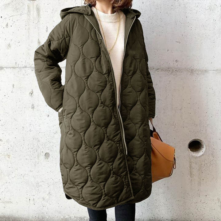 4 Color Women's Cotton-Padded Coat Autumn And Winter New Diamond-Shaped Lattice With Hat Cotton-Padded Coat Blouse
