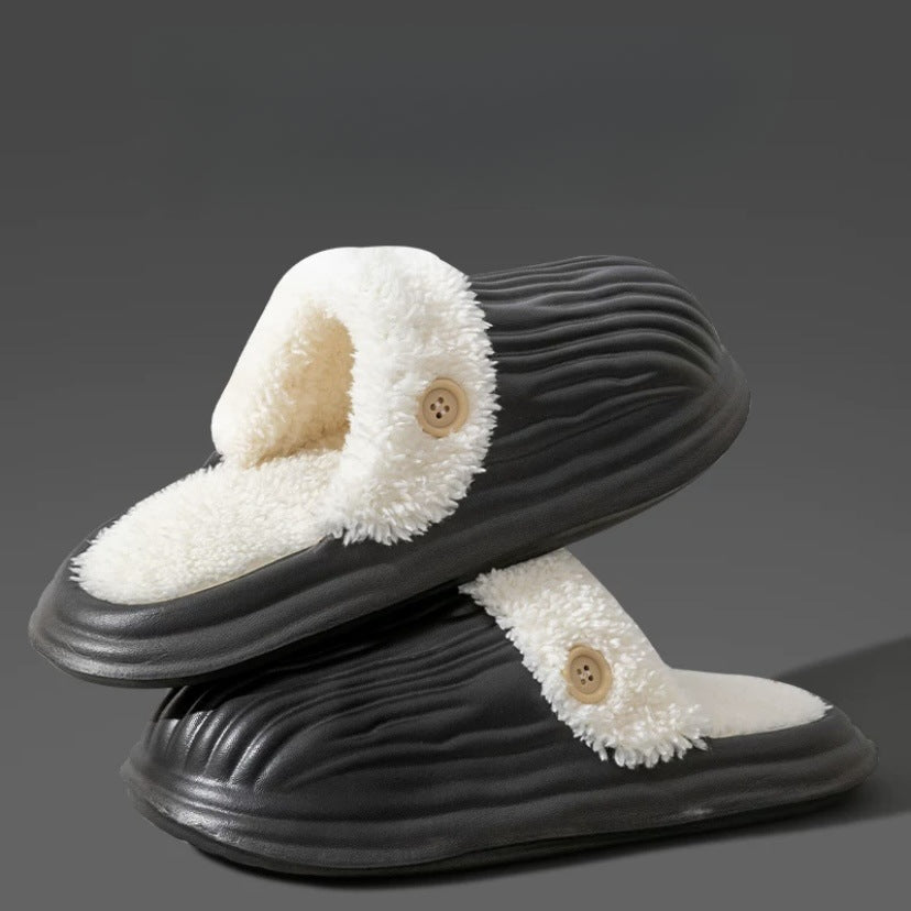 Detachable Cotton Slippers Waterproof Non-Slip Outside Wear Female Eva Winter Step On Shit Feeling Home Indoor Couple Warm Slippers