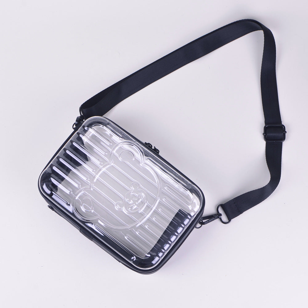 Transparent Crossbody Bag New No-Security Jelly Bag Women's Hard Shell Mobile Phone Bag Waterproof Small Square Bag Box Bag