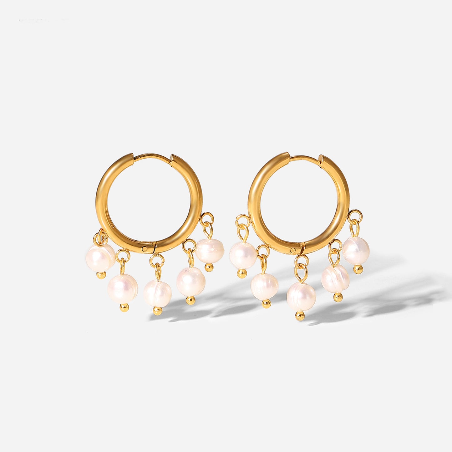 5pcs Style New Small Pearl Pendant Earrings Fashionable Simple Temperament Earrings