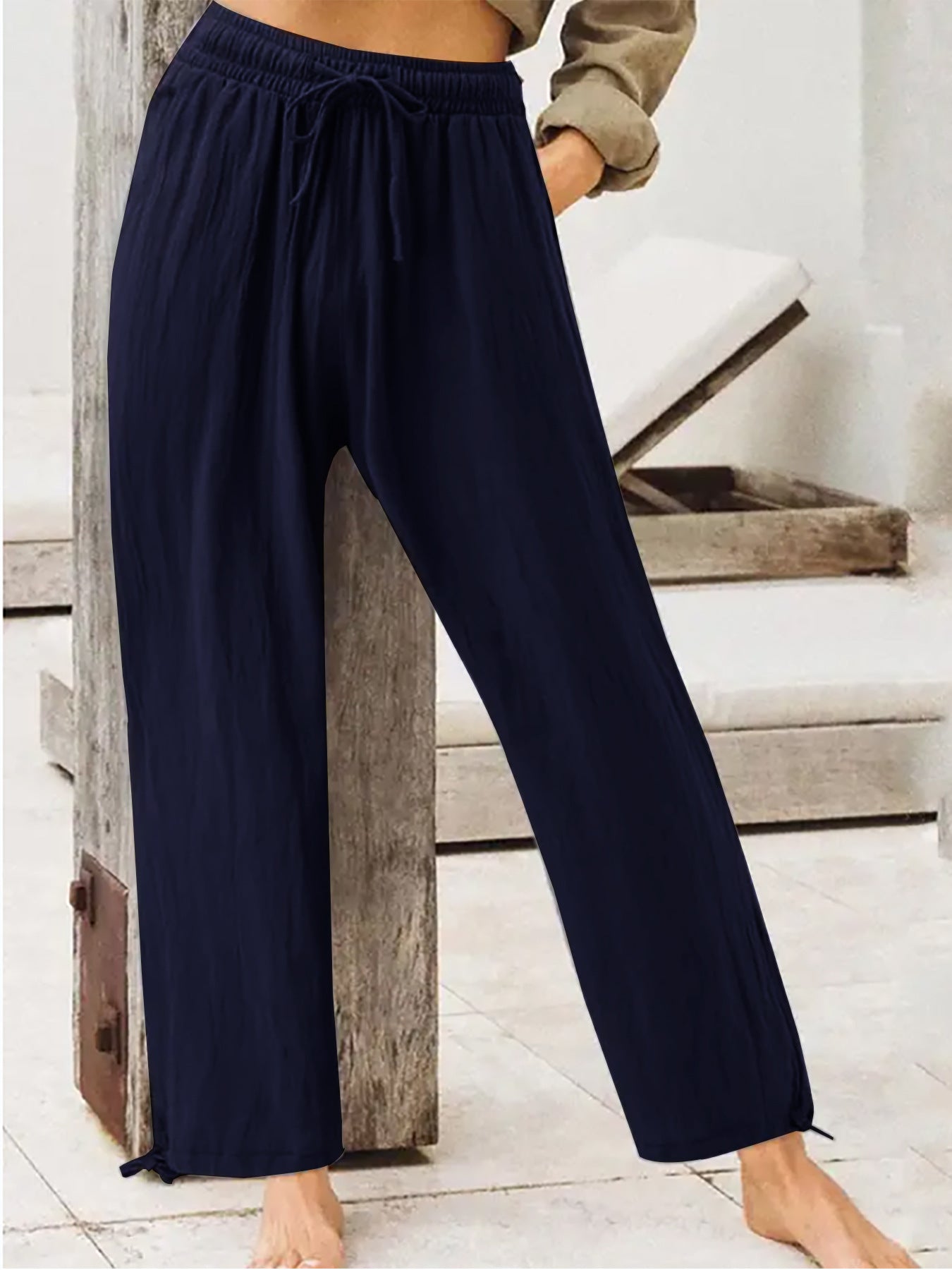 Women's Summer Casual Pants Women's Solid Color Home Pants