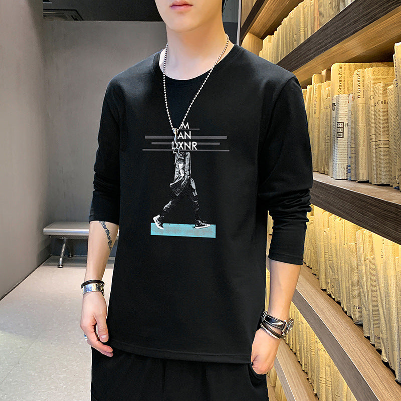 New Spring And Autumn Men's Long Sleeve T-Shirt Men's Cotton T-Shirt Men's T Loose Thin Hoodie