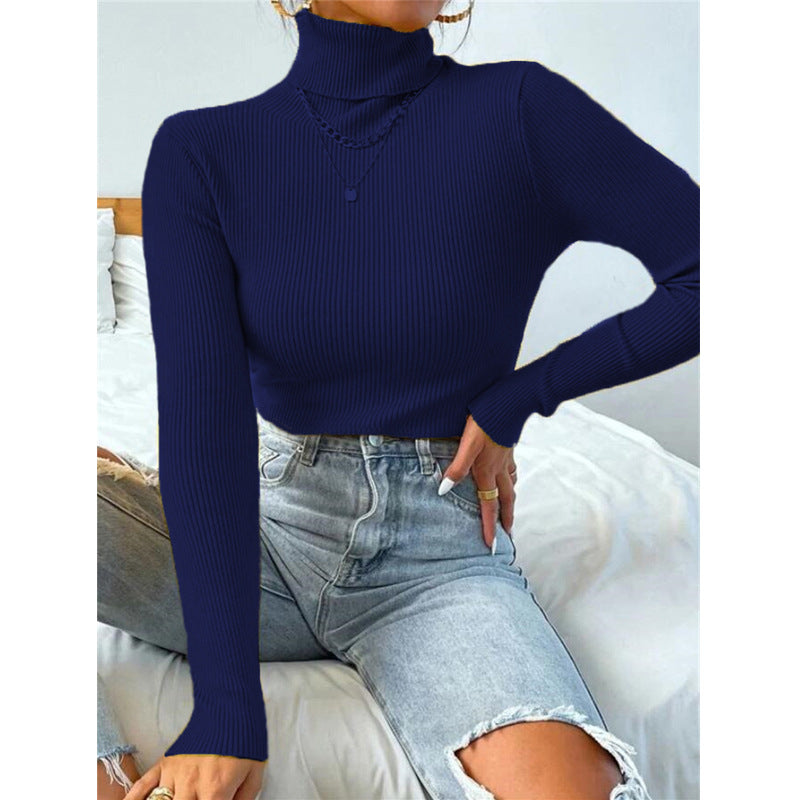 New Women's Turtleneck Sweater Pullover Knitted Top