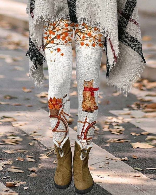 Christmas Printed Leggings Christmas Tree Sequin Printed Yoga Pants