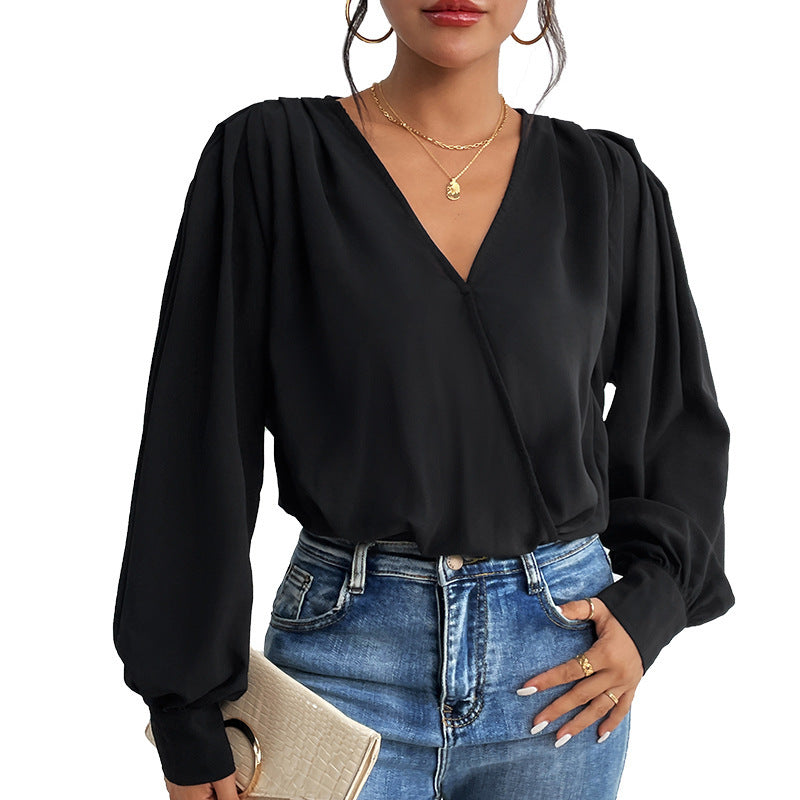 Spring/Summer New Women's Commuter Jumpsuit Long Sleeve V-Neck Jumpsuit For Women