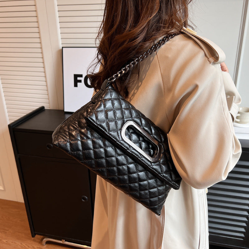 High-Grade Texture Bag Female Autumn And Winter New Fashion Ringer Chain Bag Niche Ladies Single Shoulder Crossbody Bag