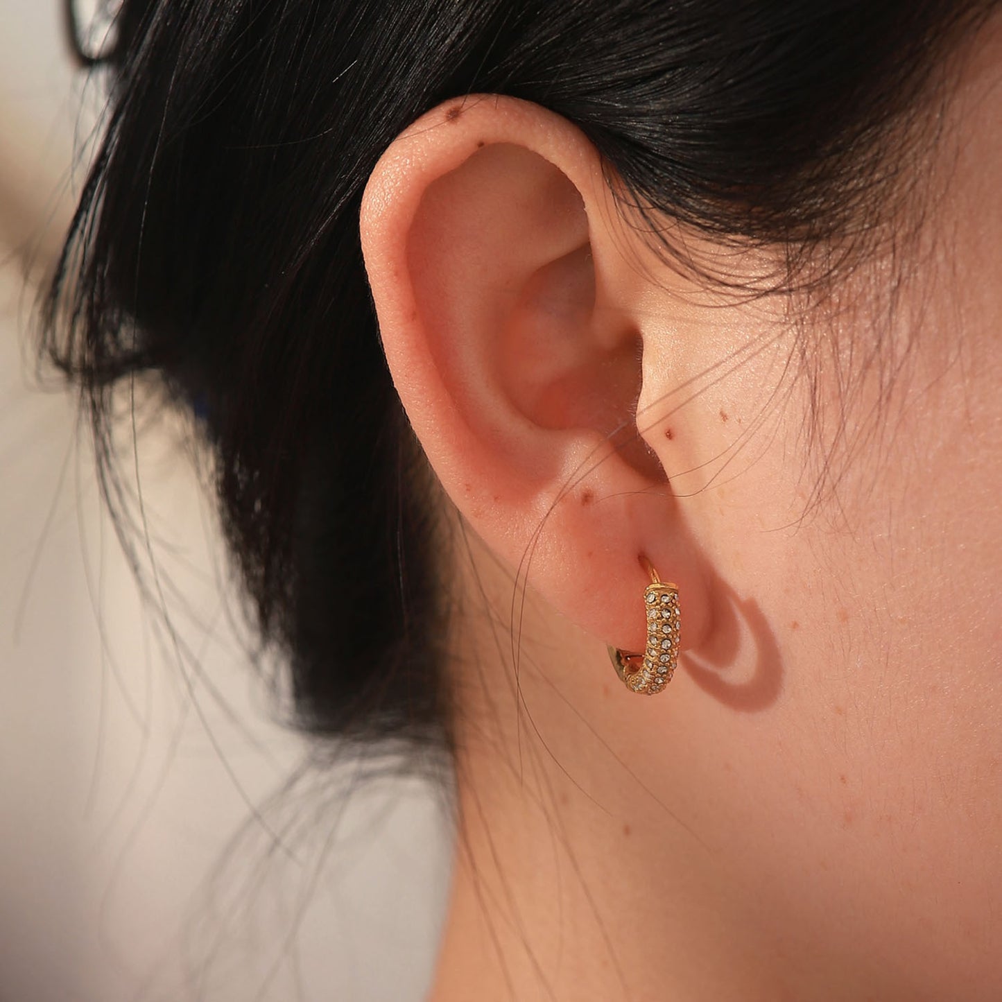 5pcs New White/Green Zircon Earrings 18K Gold Stainless Steel Earrings Fashion Earrings For Women