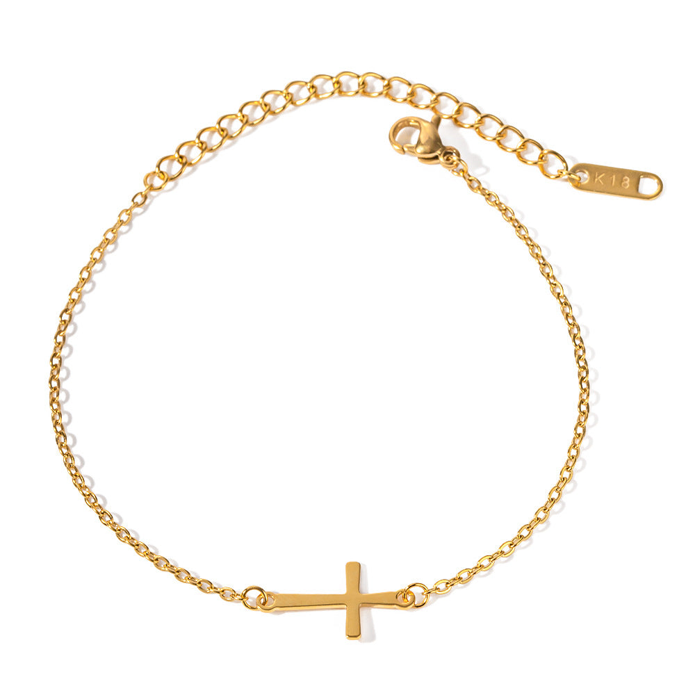 5pcs Accessories All-In-One 18K Gold Stainless Steel Cross Bracelet Do Not Fade Jewelry