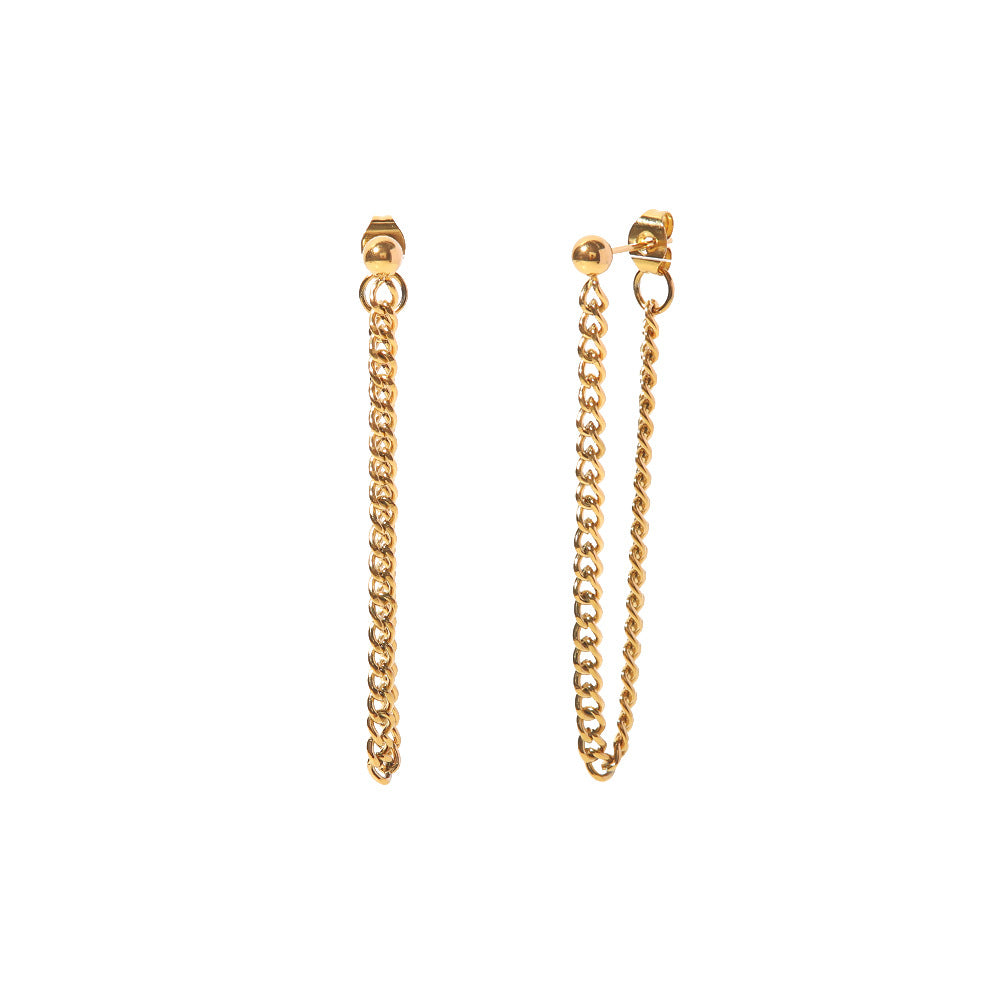 5pcs Titanium Steel Earrings Allergy Resistant Non Fading Stainless Steel Chain Earrings Accessories For Women