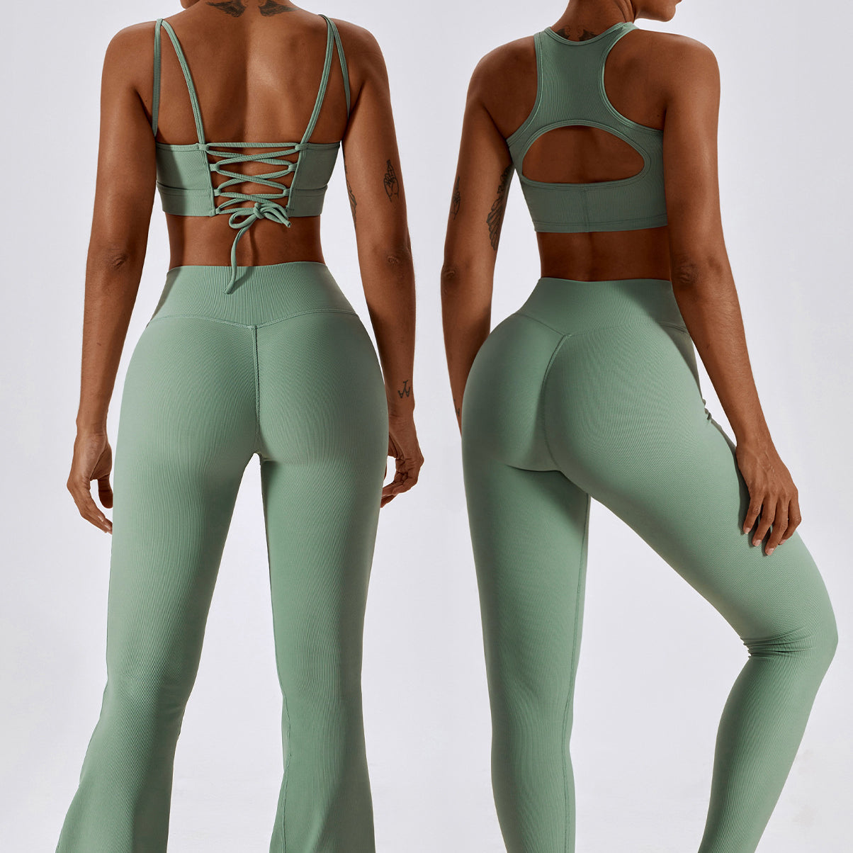 Zectron Thread Abdominal High Waist Beauty Back Yoga Set Quick Dry Gathering Hip Lift Tight Fitness Sports Set