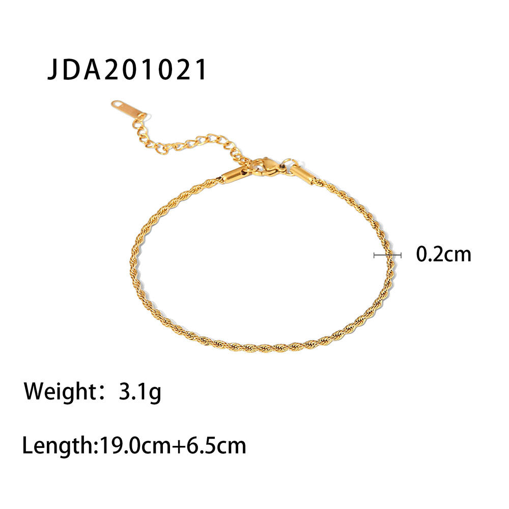 5pcs Vintage 18K Gold Cross Fine Anklet Women's Fashion Stainless Steel Anklet Jewelry