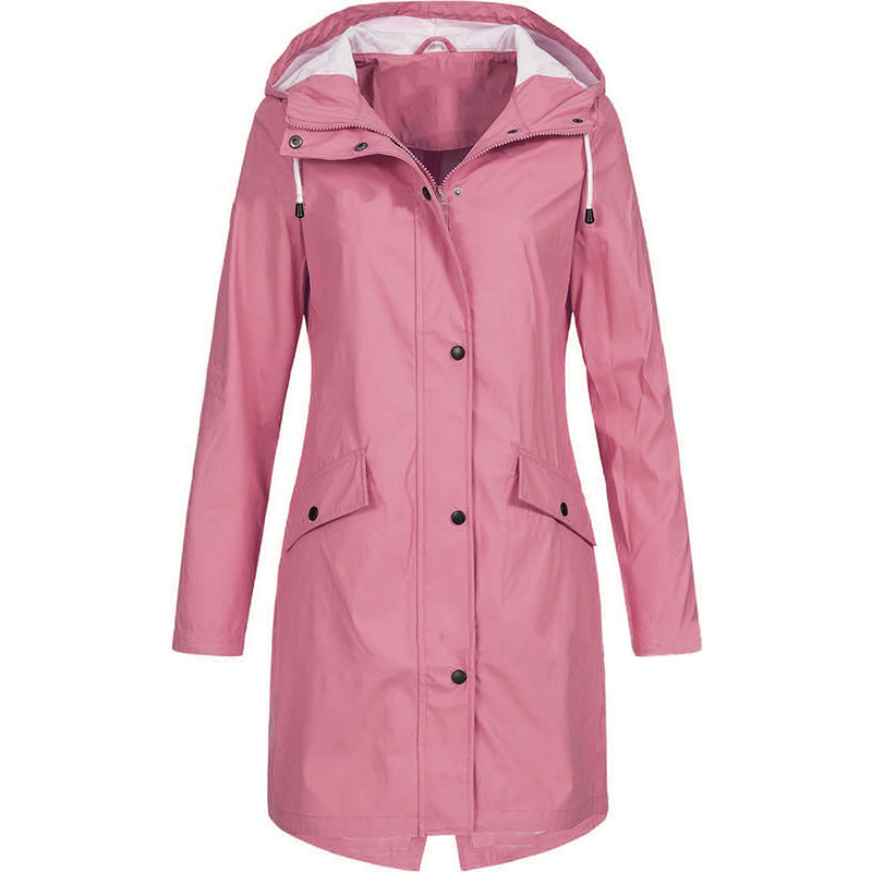Autumn And Winter New Storm Jacket Outdoor Mountaineering Coat In The Long Women'S Trench Coat