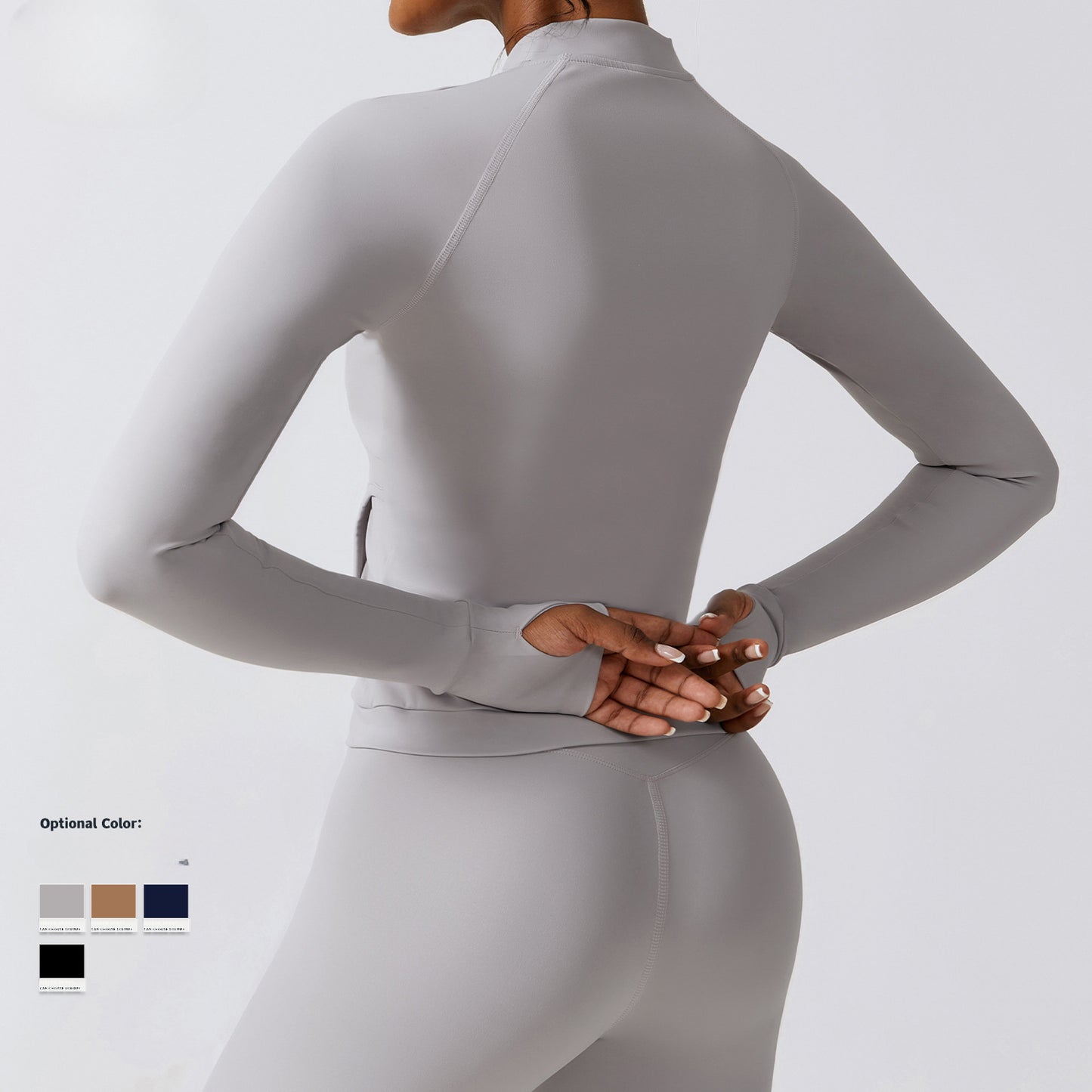 Zipper Outdoor Running Sports Coat Naked Sense Quick Drying Long Sleeve Yoga Wear Tight Fitness Wear Coat