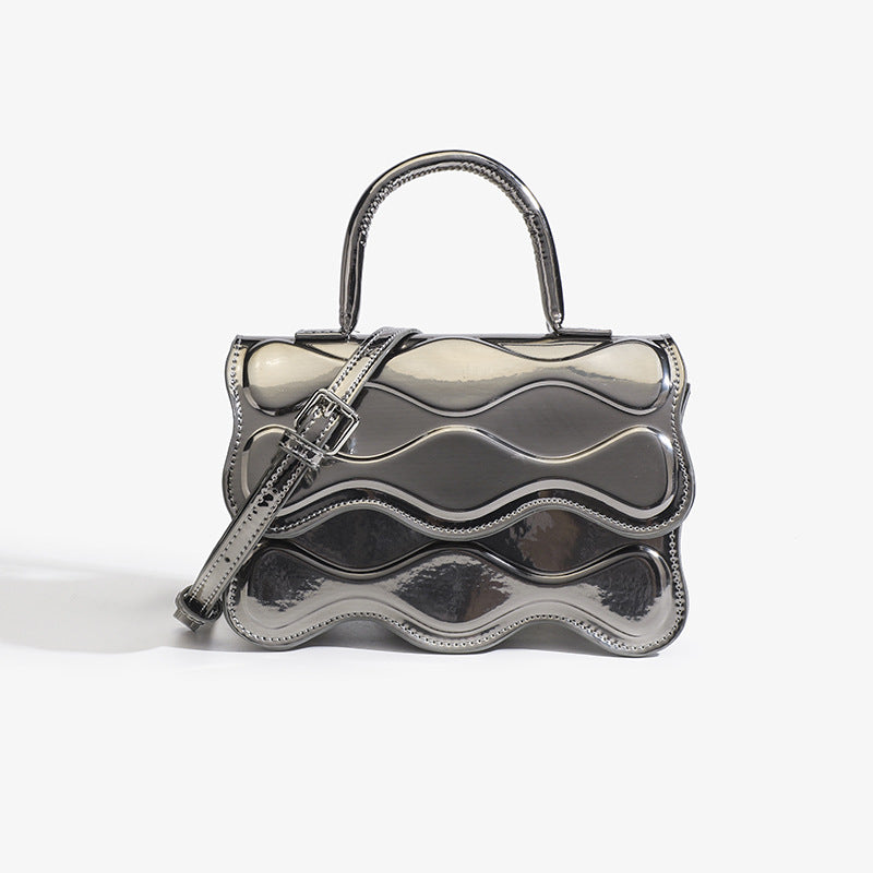 Niche Design Simple Wave Check Bag Female Version Of The New Underarm Bag Diamond Check Baguette Shoulder Female Bag