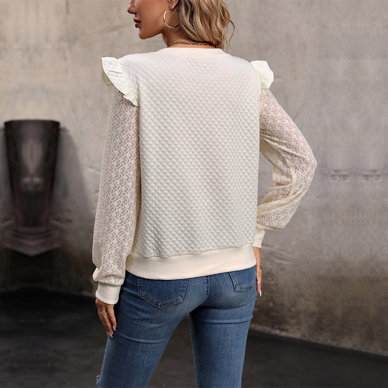 Autumn New Women's Long Sleeve Solid Color Knitted Top Female Autumn