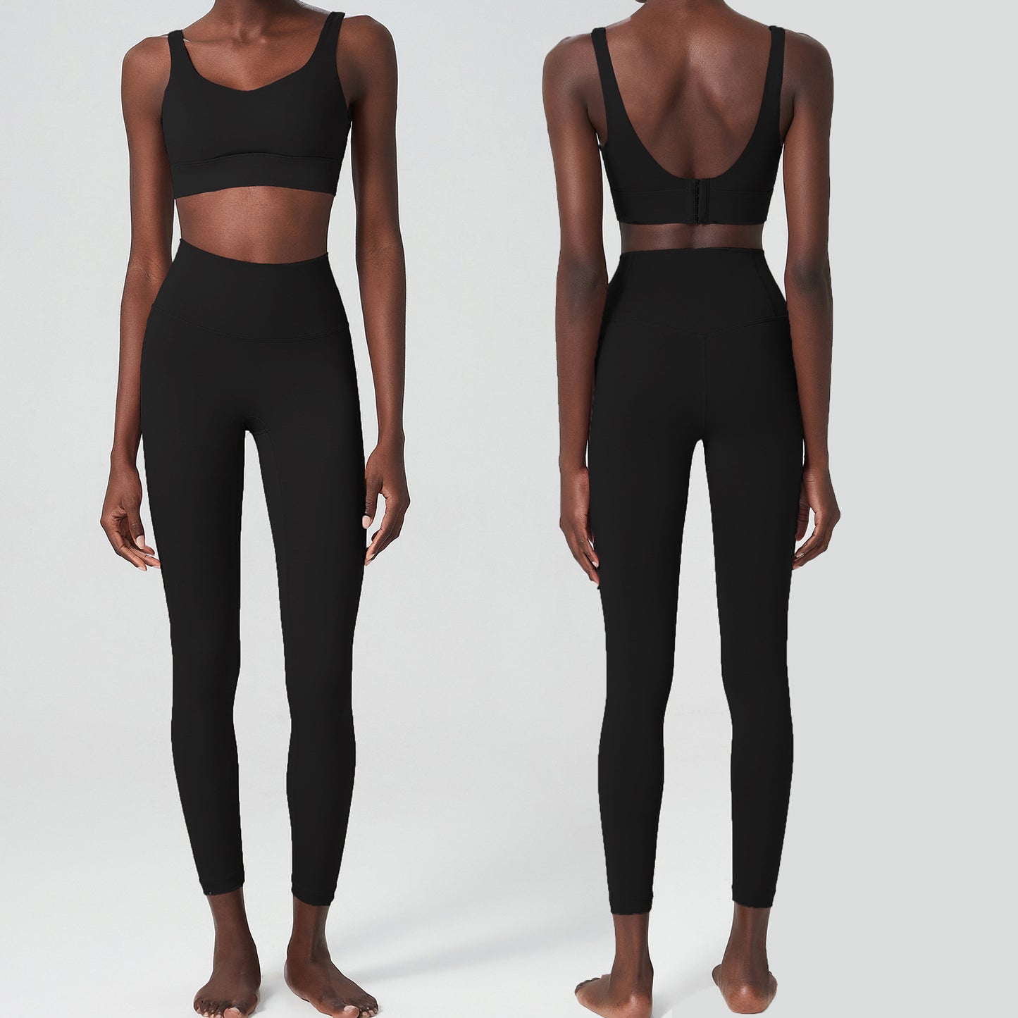Back Killer Series Large Size Laika Yoga Suit Women Sports Fitness Clothes Two-Piece Set