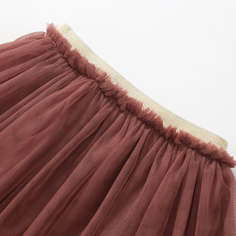 Girls Net Gauze Dress Fall New Girls Skirt Cute Sweet Children's Dress