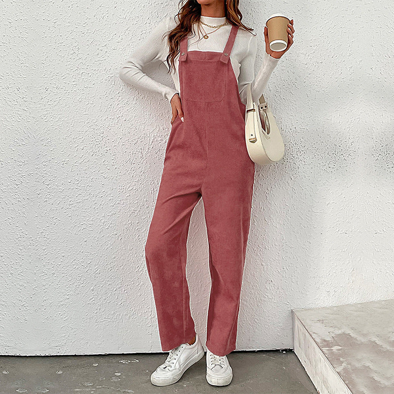 Retro Corduroy Overalls for Women: Your Stylish Autumn and Winter Jumpsuit