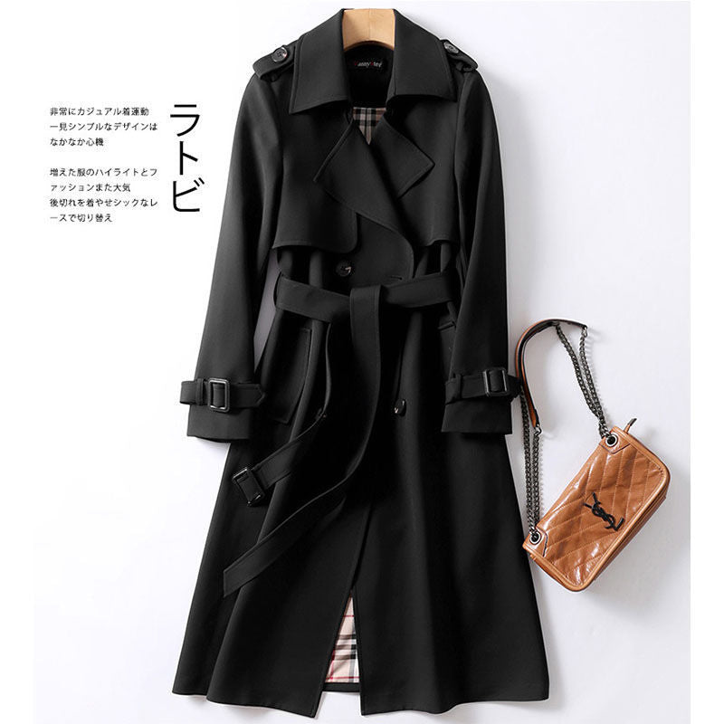 Slim New Classic Temperament Trench Coat Female Over The Knee In The Long Version Of Loose Small Popular Coat Coat