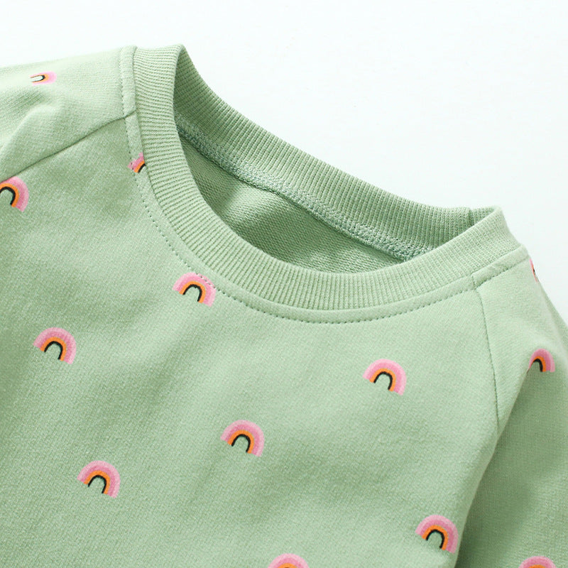 Autumn Girls Skirt Pure Cotton Princess Skirt Home Casual Long-Sleeved Children's Dress