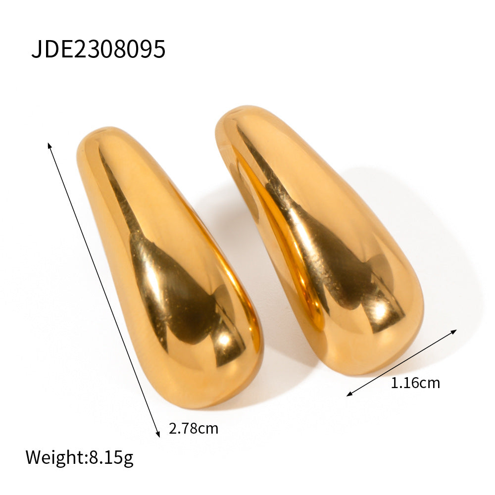 5pcs 18K Gold Regular Shape Earrings Fashion Simple Earrings Streamer New Stud Earrings Jewelry