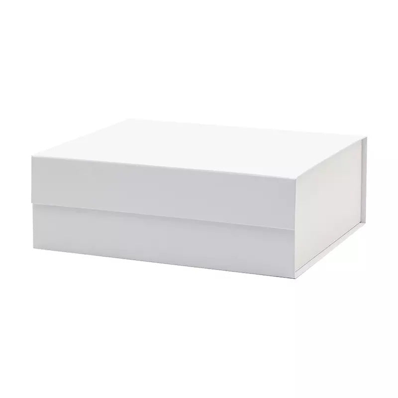 Gift Box Logo White Kraft Paper Cardboard Box Pure White Book Box Foldable Gift Box ( MOQ 500 )