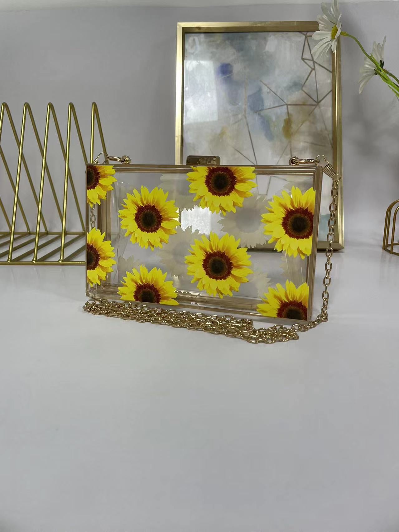 Acrylic Women's Bag Small Square Bag Summer Candy Color Transparent Box Bag Dinner Bag Chain Bag