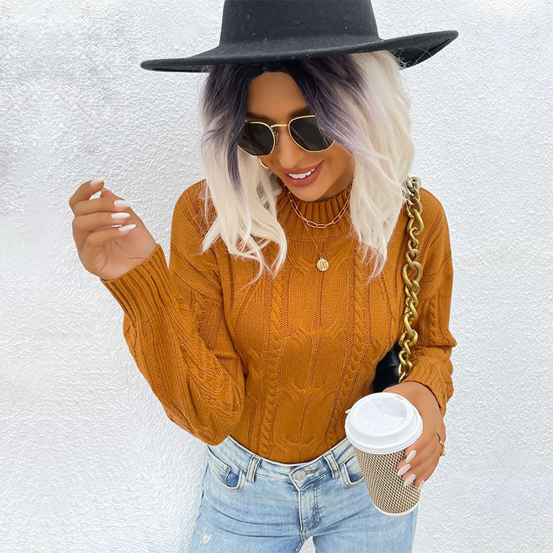 Autumn Winter Casual Blouse Solid Color Twist Long Sleeve Sweater For Women To Wear