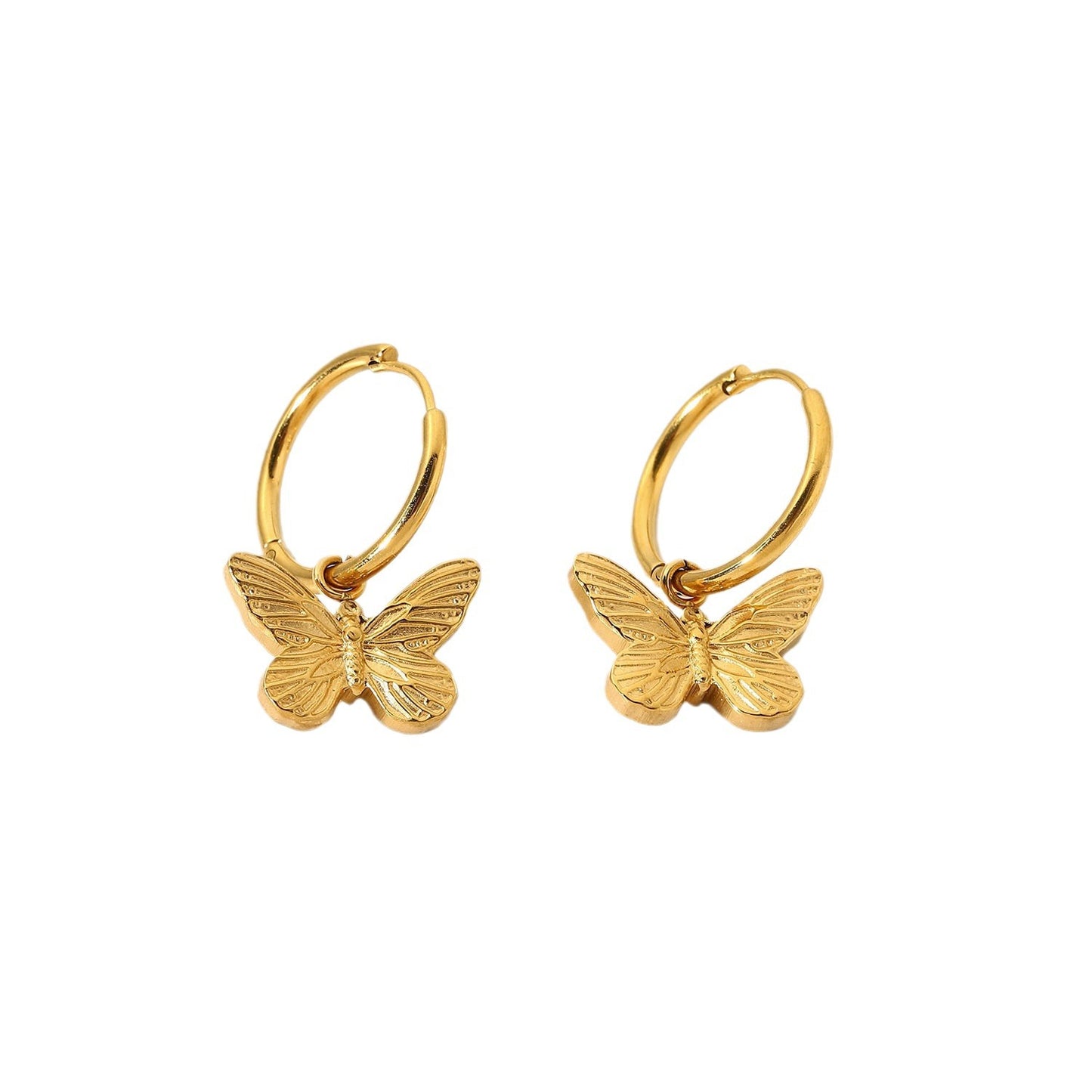 5pcs Retro Butterfly Ear Buckle Women's Stainless Steel New Fashion Niche Pendant Design Feel Earrings