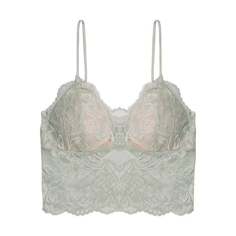 Sexy Lace Women's Halter Bra Cover Set No Underwire Girls Thin Underwear Triangle Cup