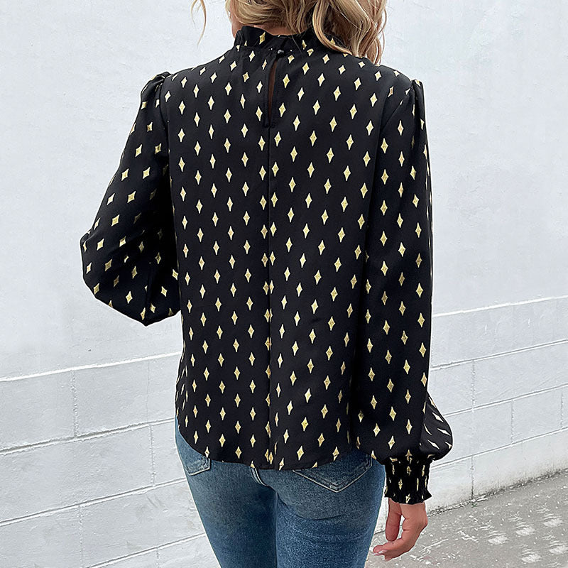 New Autumn New Women's Long Sleeve Hot Gold Shirt Woman
