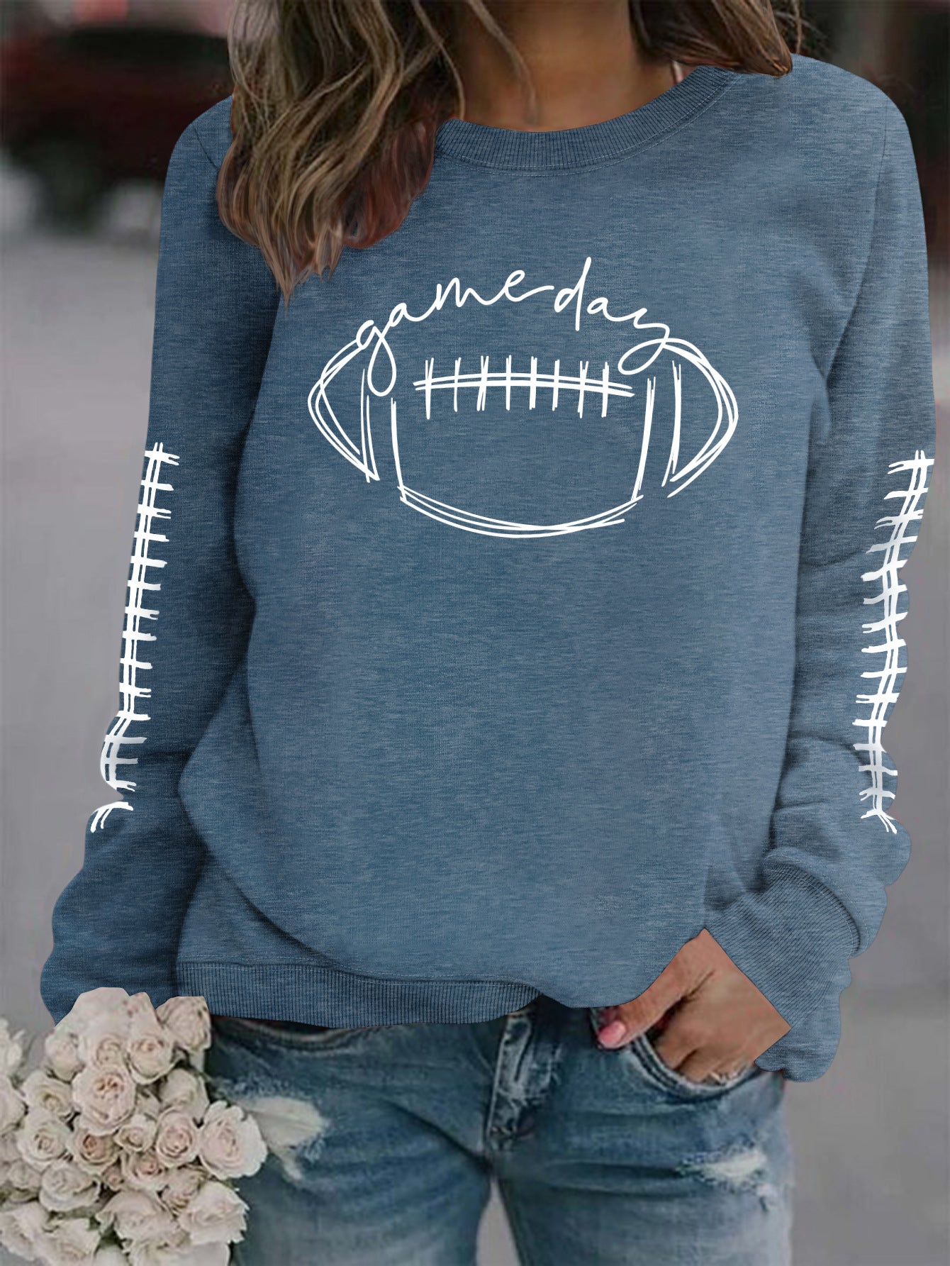New Fall Game Day Print Fashion Hoodie Trend Long Sleeve