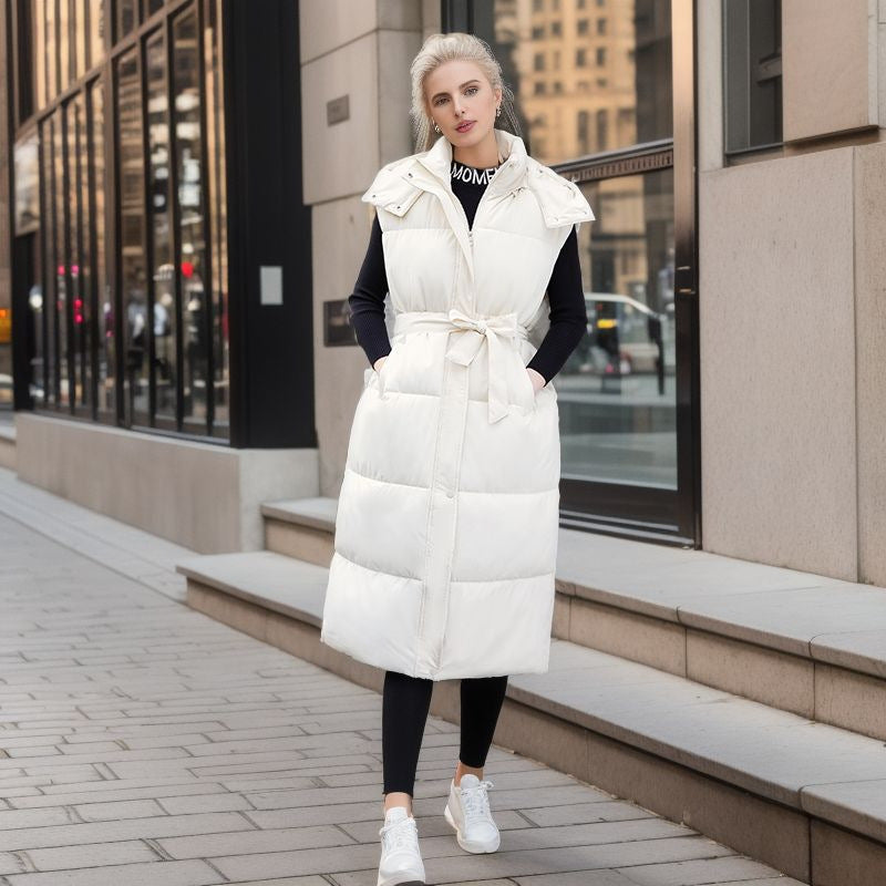 Long Waistcoat Women Autumn And Winter New Korean Version Loose Sleeveless Down Padded Jacket Women Warm Coat Waistcoat Women