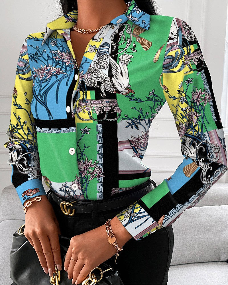 Shirt Spring And Autumn Long Sleeve Temperament Elegant Single-Breasted Cardigan Shirt Woman