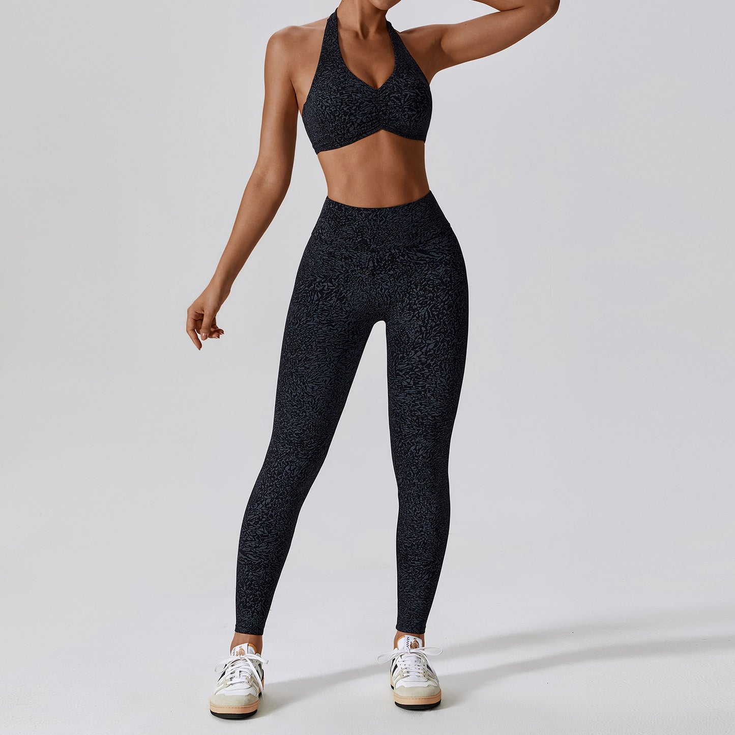 Summer Printed Nude Yoga Suit Floral Quick Dry Running Fitness Yoga Suit Female