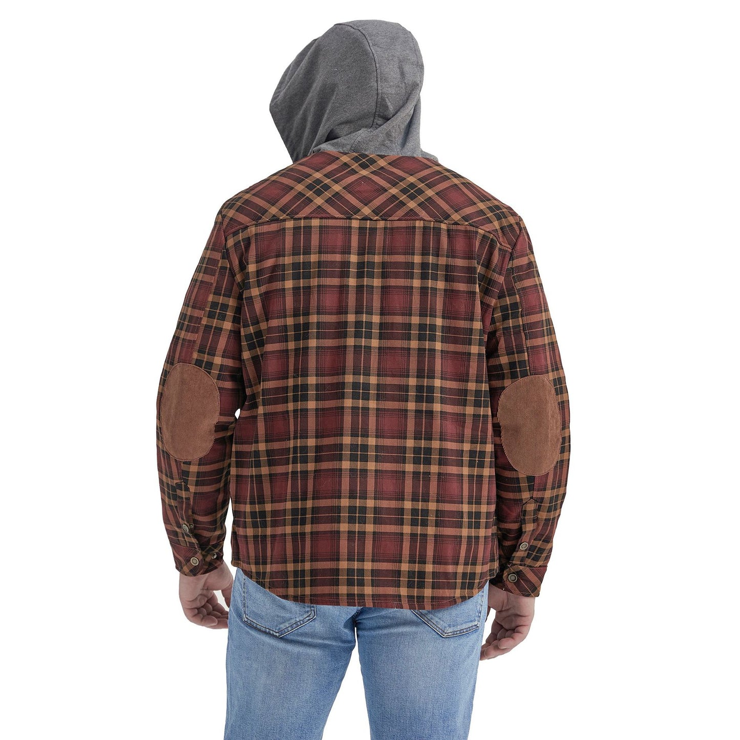 Men's Coat Plaid Shirt Plus Fleece Large Size Winter Windproof Warm Hooded Cotton Jacket