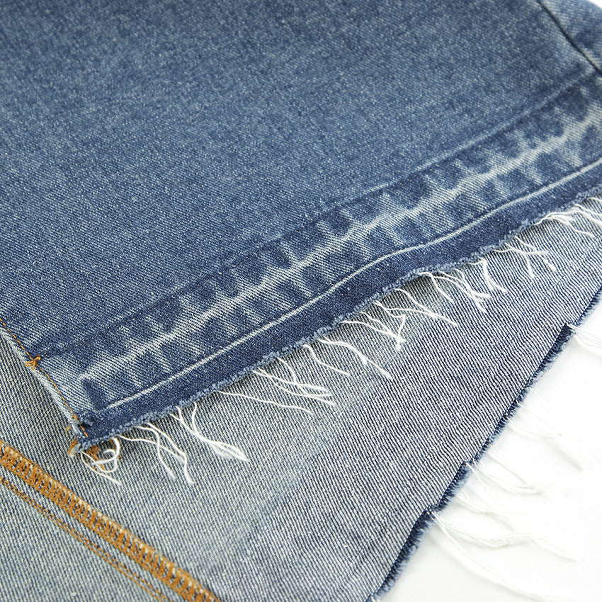 Summer Commute High-Waisted Slimming Split Blue Denim Skirt Skirt Vintage To Do Old Hip Wrap Skirt