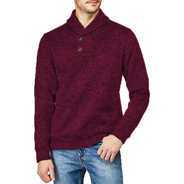 Men's Half Cardigan Autumn Loose Casual Pullover Coat Long Sleeve Thin Fluffy Clothes