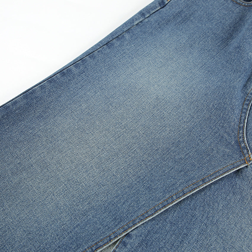 Summer Commute High-Waisted Slimming Split Blue Denim Skirt Skirt Vintage To Do Old Hip Wrap Skirt