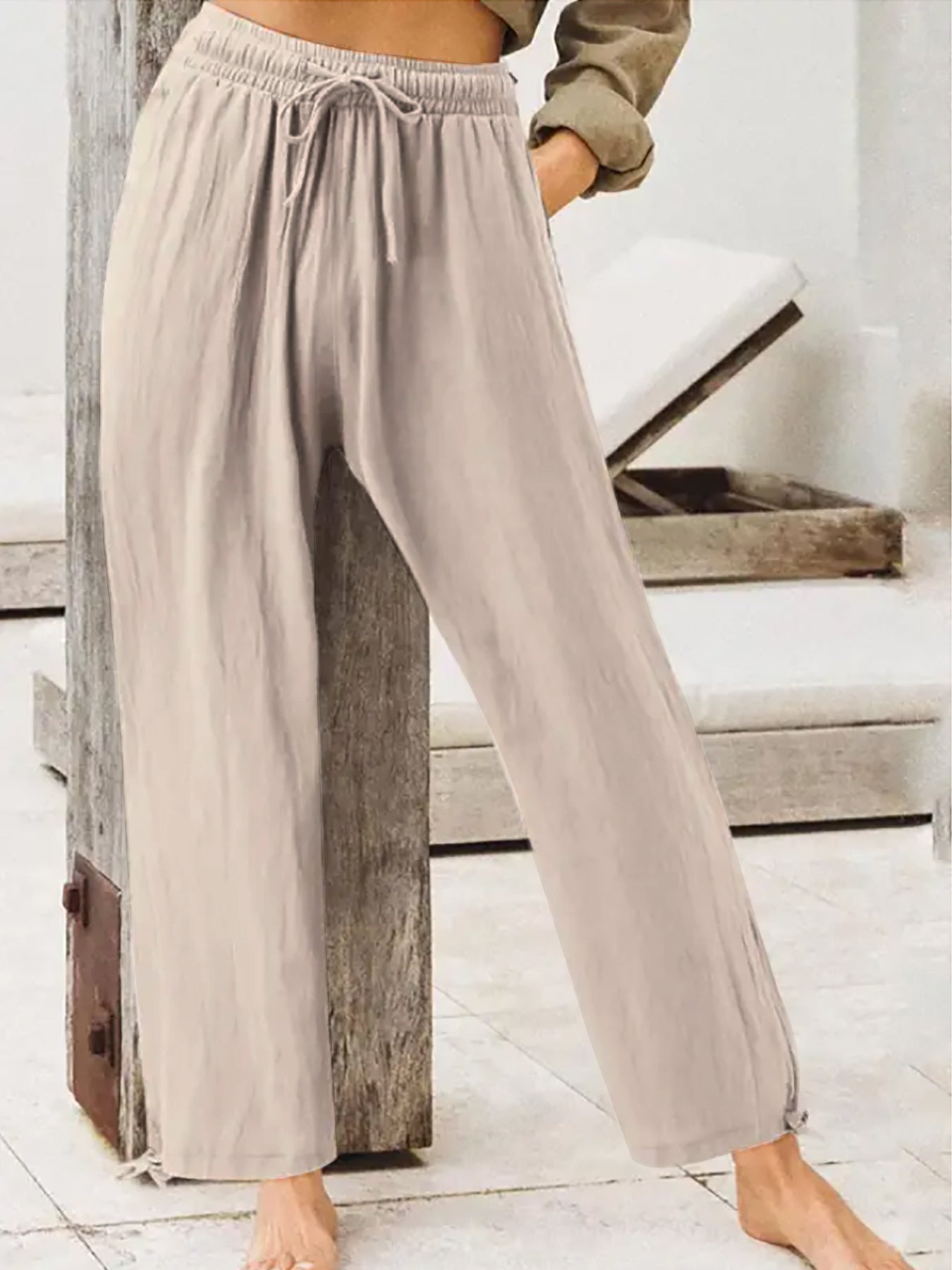 Women's Summer Casual Pants Women's Solid Color Home Pants