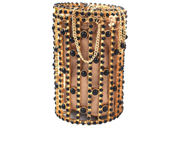 Summer New Popular Diamond-Encrusted Niche Diy Dinner Party Pearl Hand-Held Diagonal Banquet Bag