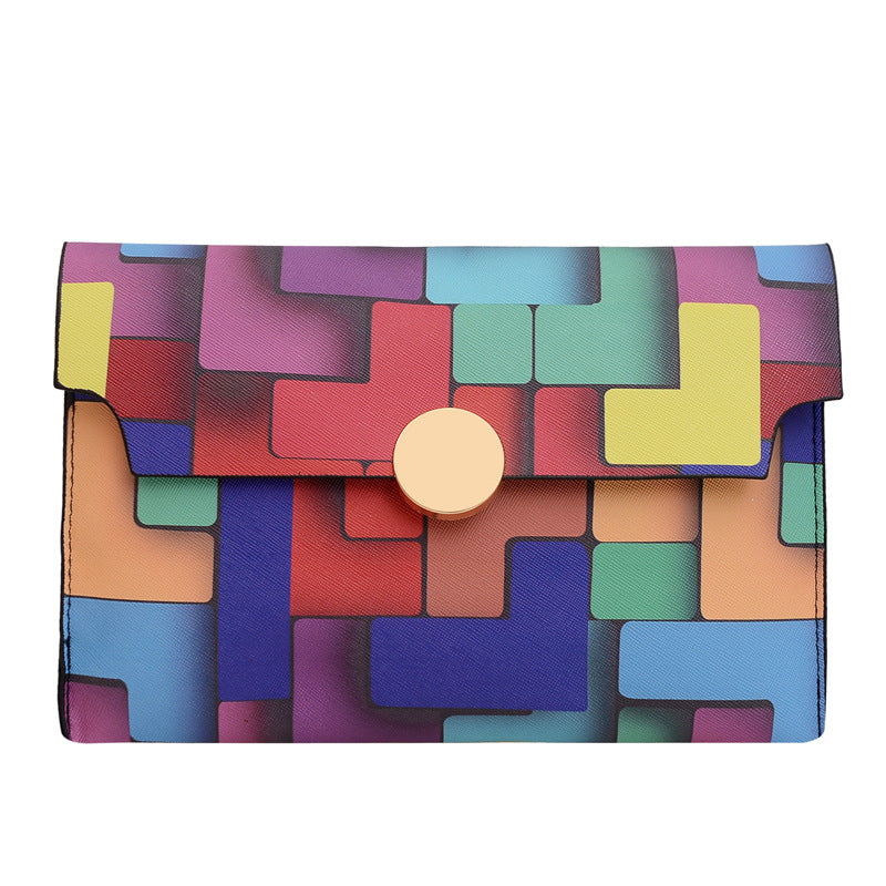 Rainbow-Colored Cover Casual Pre-Fall Chic Personality On The New Trend Color Envelope Women Hold Small Square Bag