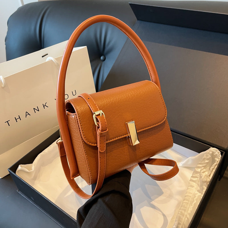 Popular Small Bag Female New Fashion All-In-One Single Shoulder Crossbody Bag Texture Retro Hand Bag Small Square
