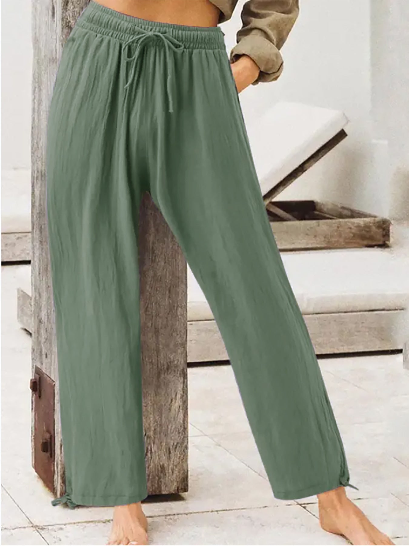 Women's Summer Casual Pants Women's Solid Color Home Pants