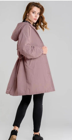 Women's Large Size Trench Coat In The Long Loose Long-Sleeved Coat Multi-Color Option