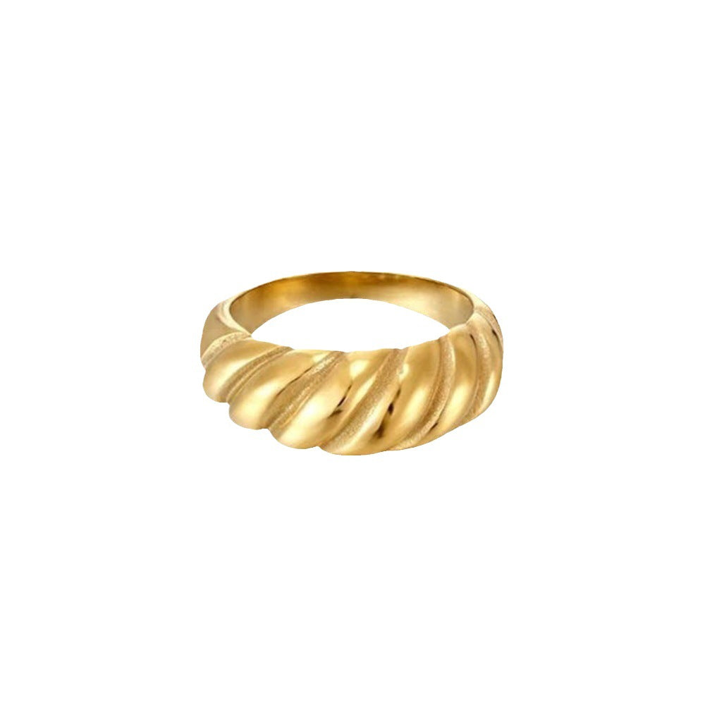 5pcs 18K Vacuum Plated Stainless Steel Ring With Jewelry Croissant Ring Lady