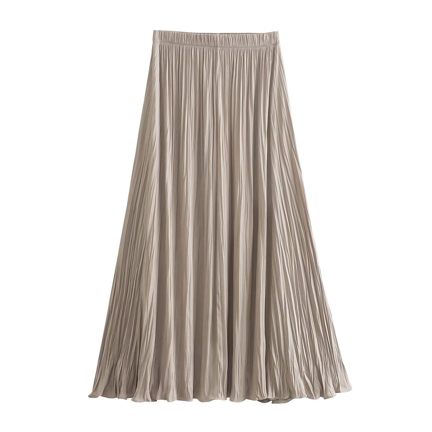 Women's Temperament Waist Pleated Skirt Long Skirt