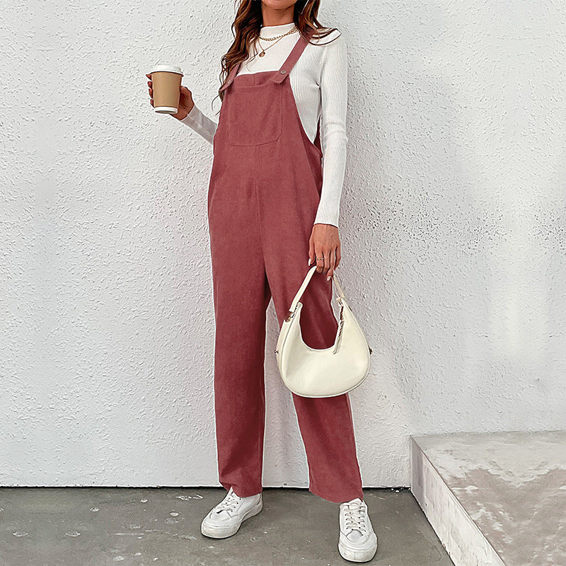 Retro Corduroy Overalls for Women: Your Stylish Autumn and Winter Jumpsuit
