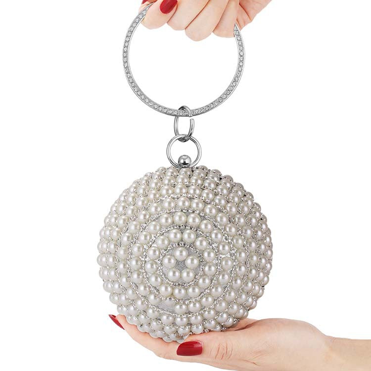 New Round Ball Dinner Bag Diamond Evening Bag Diamond Ring Dinner Bag Hand Dress Bag Women's Bag